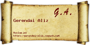 Gerendai Aliz névjegykártya